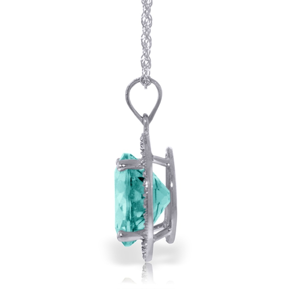 GOLD BLACK / WHITE DIAMONDS & BLUE TOPAZ NECKLACE - Picture 2 of 7